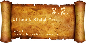 Wilpert Richárd névjegykártya